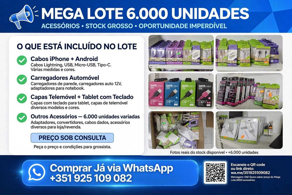 Mega Lote de acessórios para telemóveis, tablets e outros equipamentos electrónica
