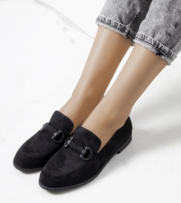 Czarne półbuty skórzane Talisa