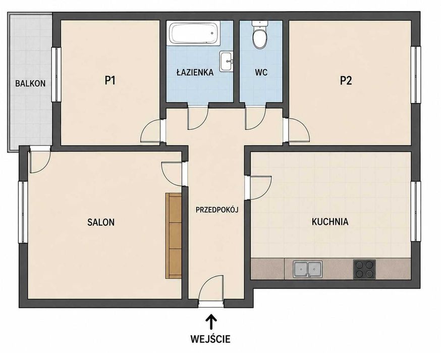 Sprzedam mieszkanie 63,8 m2, centrum Września, 3 pok.