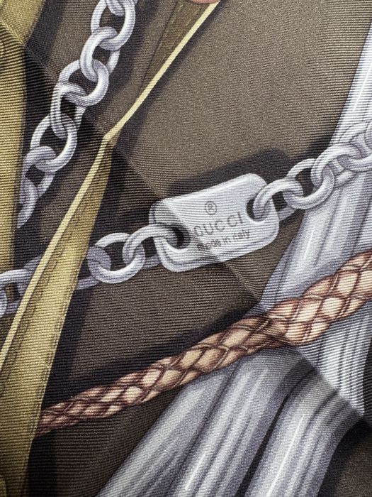 Apaszka Gucci khaki jedwab