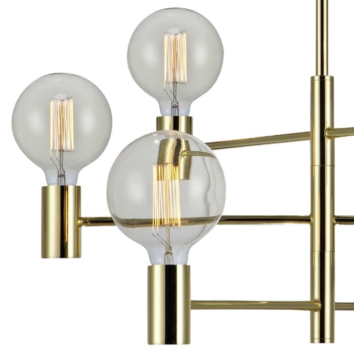 Candeeiro suspenso com acabamento dourado