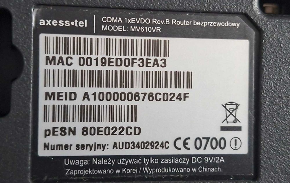 Router Axess tel MV610VR