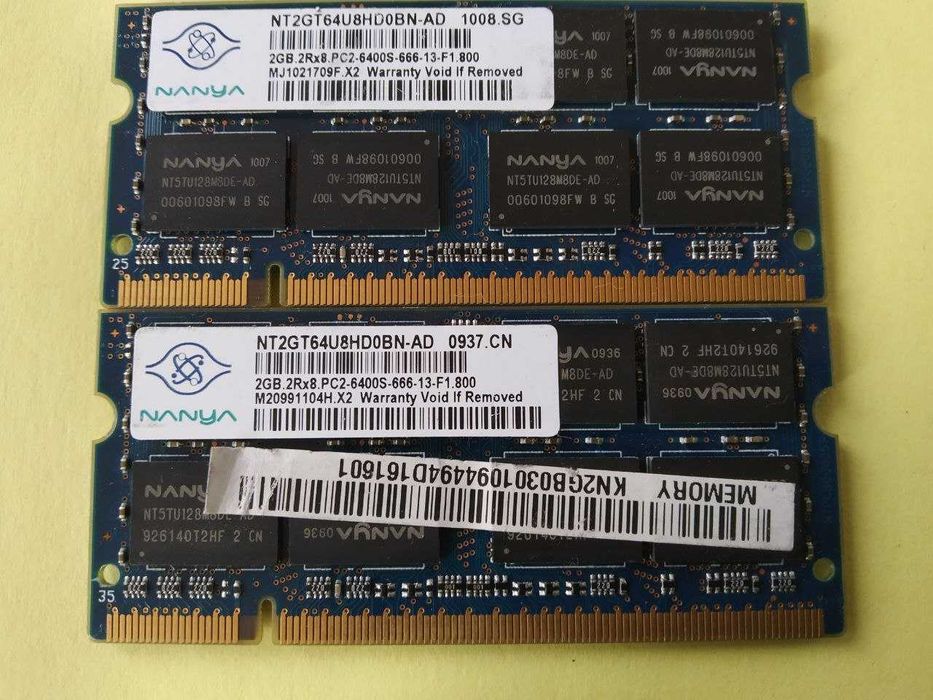 Якісна ноутбучна пам"ять Sodimm ddr2-800(667)2Gb 2Rx8 Pc2(6400S5300S