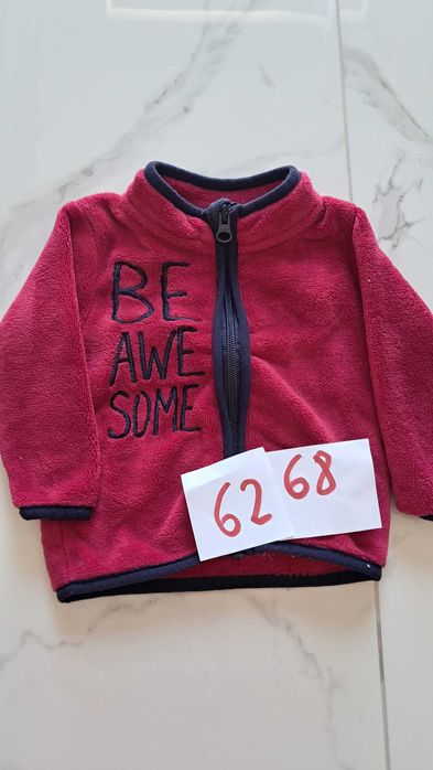 Bluza niemowlęca dziewczęca polarowa be awe some długi rękaw Lupilu