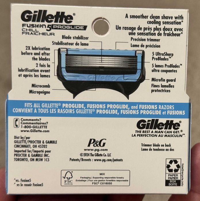 Оригинал 100% из США Gillette Proglide Fusion 8шт