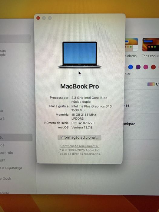 MacBook Pro 13’ i5 256GB 16GB RAM