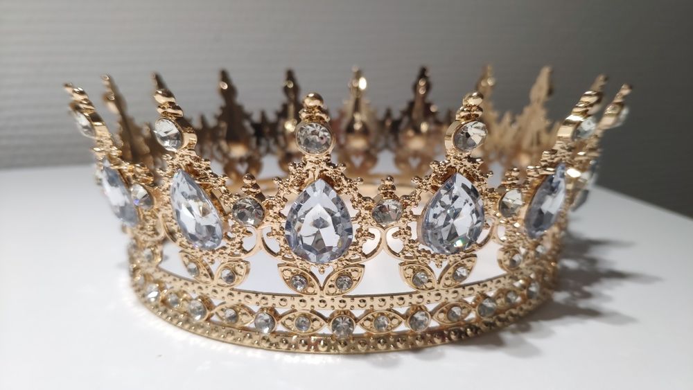 Корона на торт 15;12,5;6;3 см, глітер (блистівки), топер