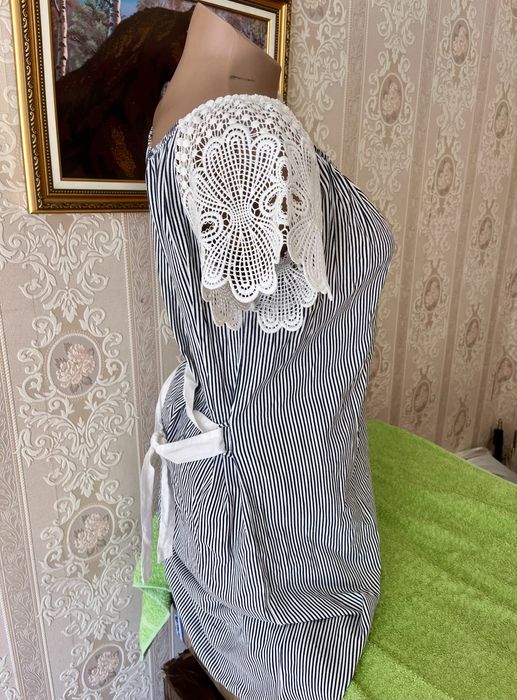 Літня легка жіноча сукня плаття сарафан 48-50 L-XL з мереживом