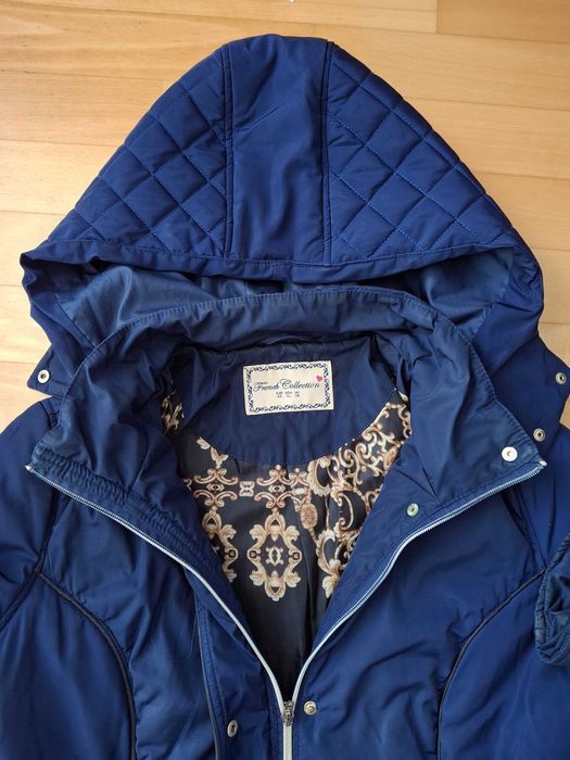 Granatowa damska kurtka parka