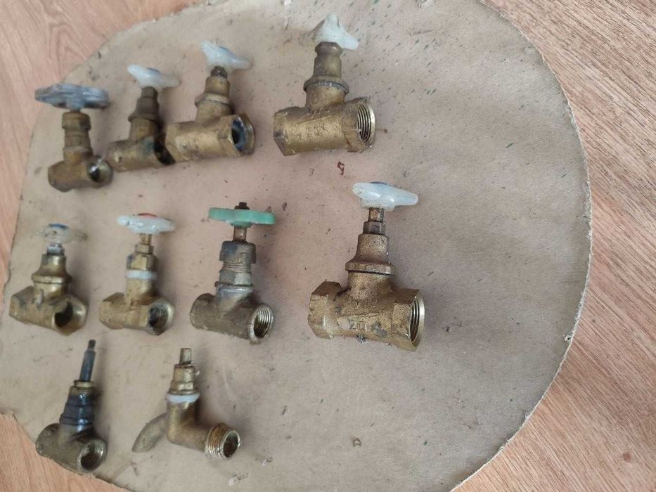 Краны, вентели 1/2" и 3/4" латунные/бронзовые СССР РУ 10/20, РУ 10/15