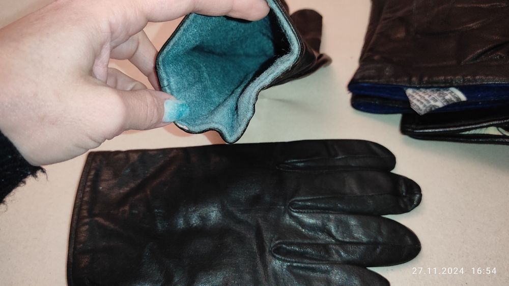 Мужские новые перчатки натуральная кожа зима