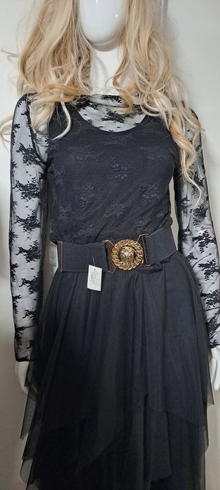 Halka/ sweterek czarna tiulowa