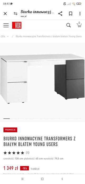 Łóżko oraz biurko Vox