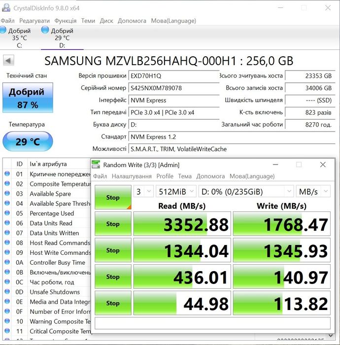 SSD 256Gb Samsung M.2 NVMe MZ-VLB2560