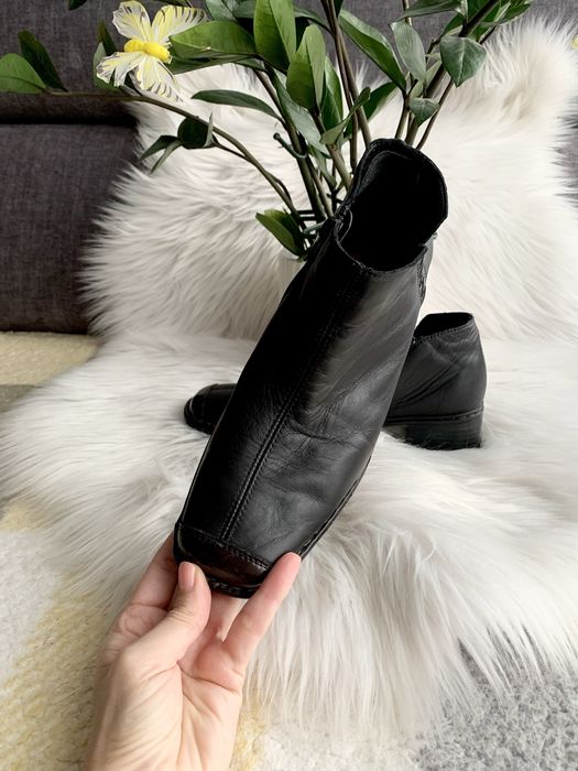 Rieker 38 czarne botki skóra naturalna