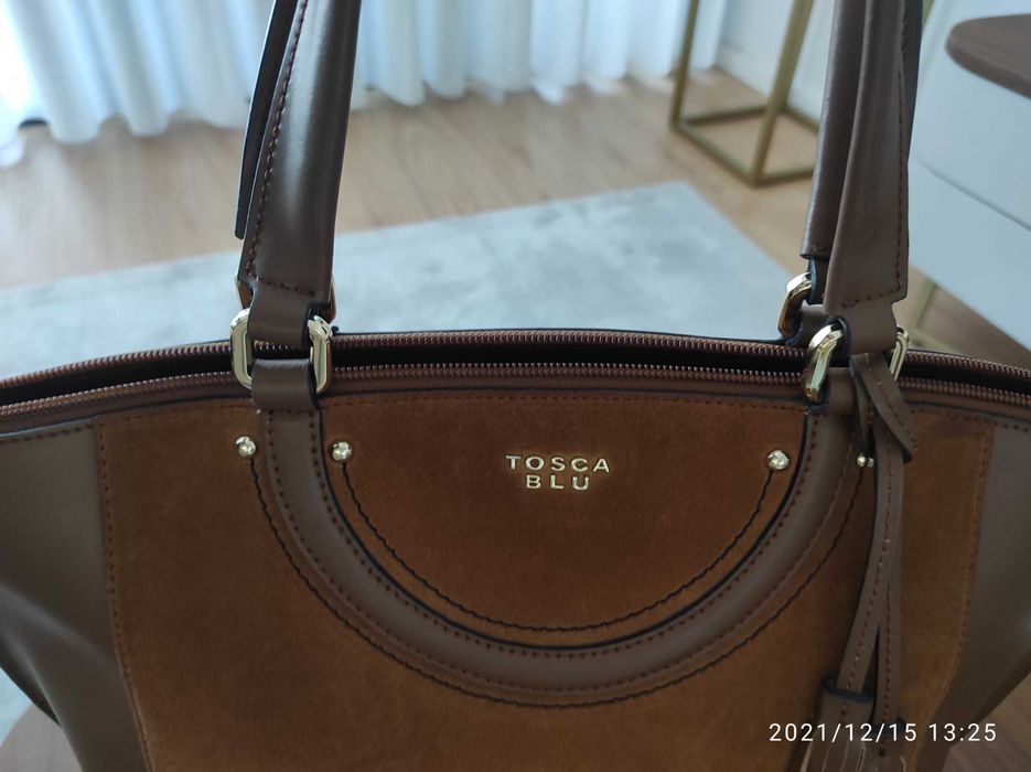 Mala TOSCA BLUE nova pele genuína