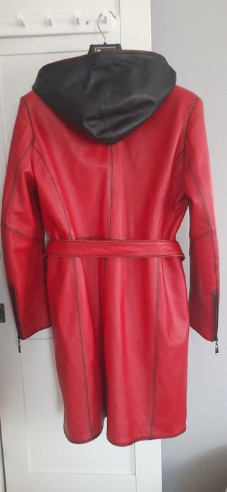 PŁASZCZ SKÓRZANY (skóra naturalna) czerwony size 44