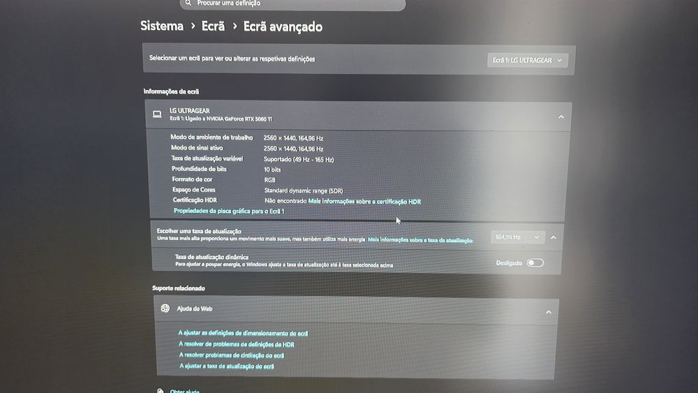 Monitor LG UltraGear QHD - 31.5" - 165Hz - 1ms MBR