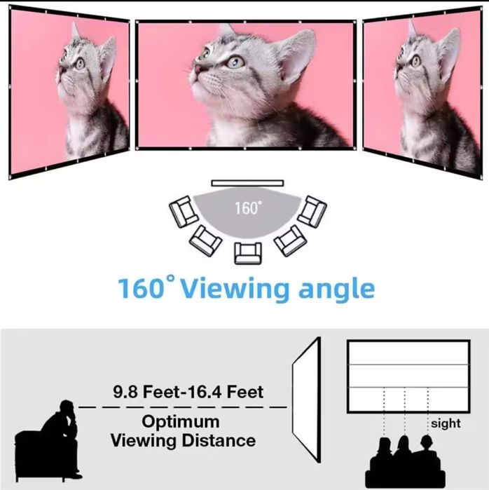 84 100  120 Экран для проектора белый  Екран білий для проектора