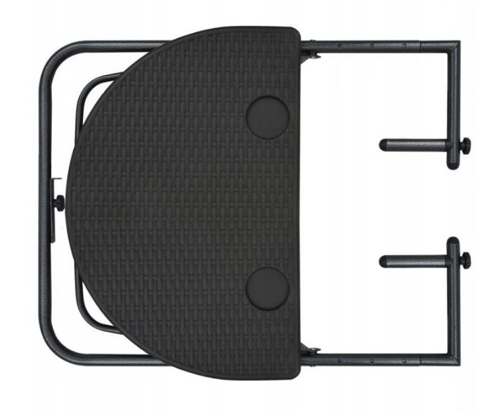 Wiszący stolik balkonowy, brązowy, 60x64x83,5, plastikowy