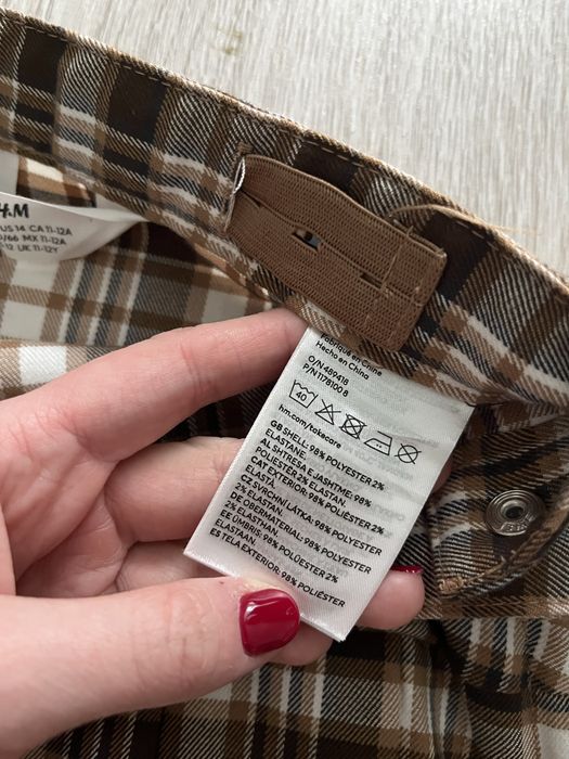 spódniczka dziecięca w kratę w kratkę krótka H&M dla dziewczynek