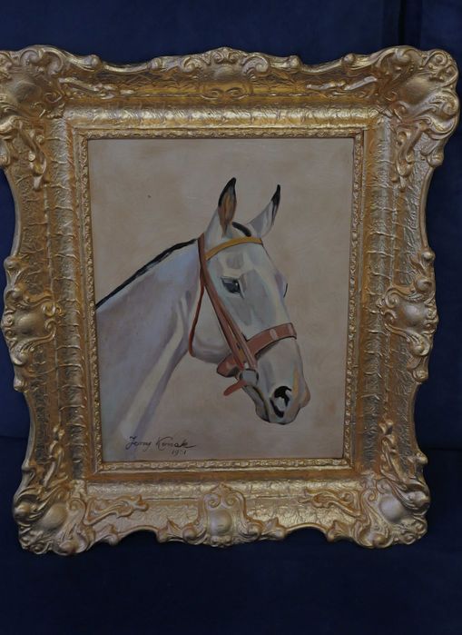 Jerzy Kossak studium konia stary obraz olejny