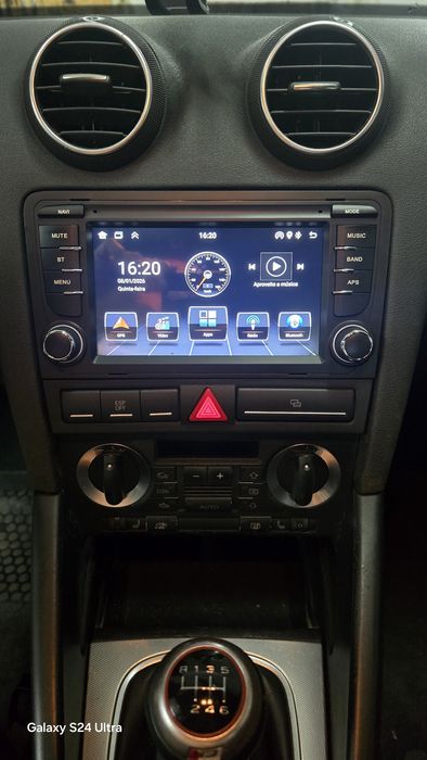 Rádio Audi A3 8P Android 14 com GPS (Novo)