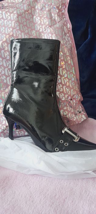 Botas de verniz pretas 37