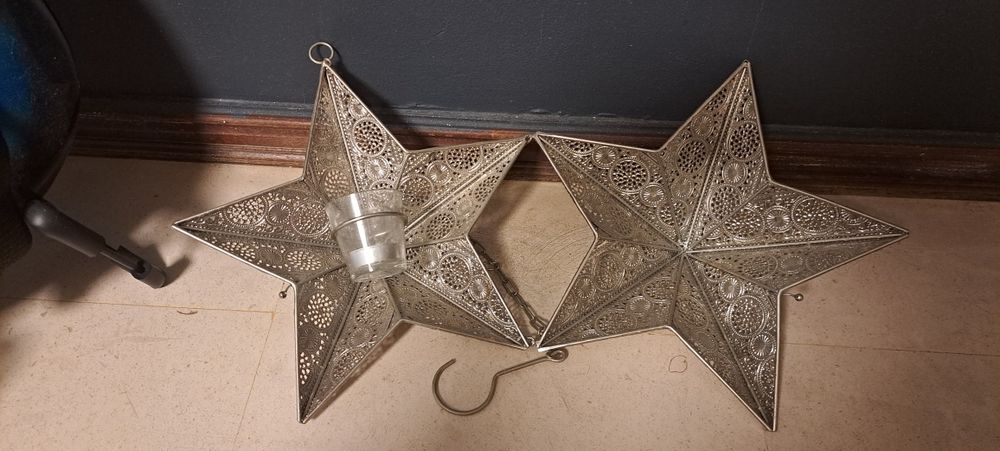 Estrela castiçal p/ velas Ornamentada