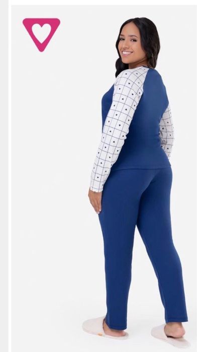 Pijama canelado super confortável