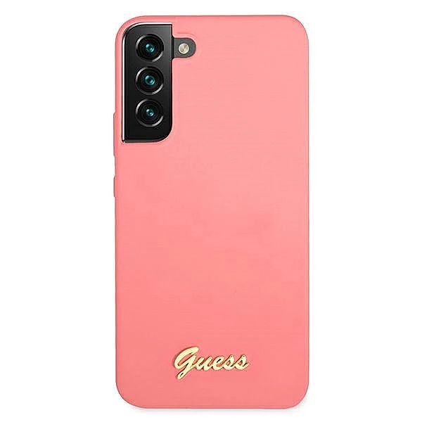 Etui Guess Silicone Script Metal Logo na Samsung Galaxy S22+ - fuksjow