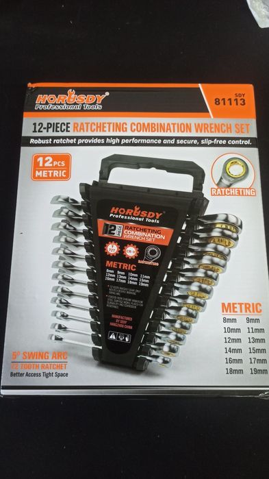 Набір ключів з тріскачкою 8-19 мм Horusdy