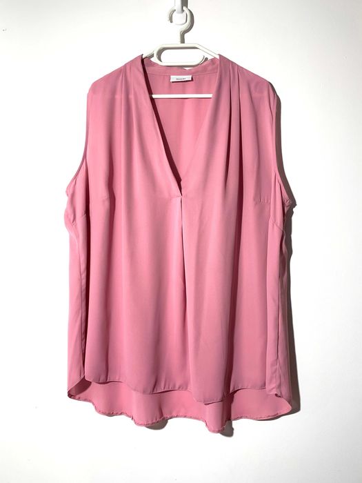 elegancka lejąca bluzka luźna oversize XXL 3xl brudny róż basic casual