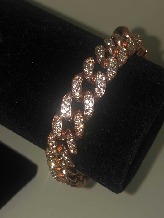 Bransoletka Rose Gold splot kubański 21cm