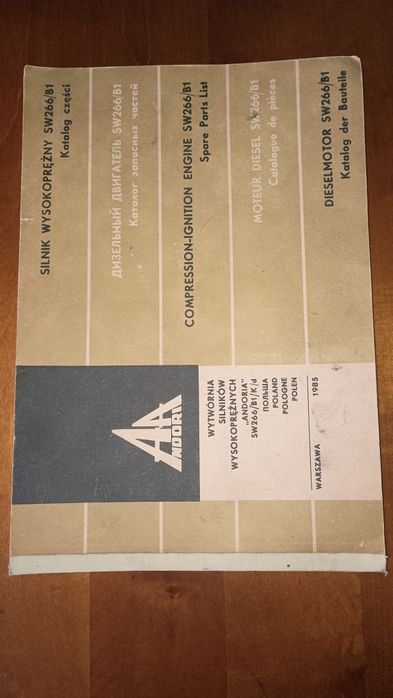 Katalog części Andoria silnik wysokoprężny