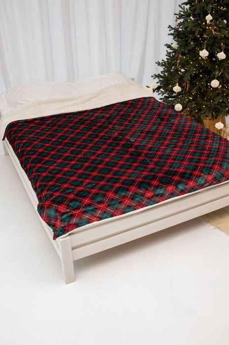 Суперціна до свят! Велюровий плед на овчині на подарок на еко овчине