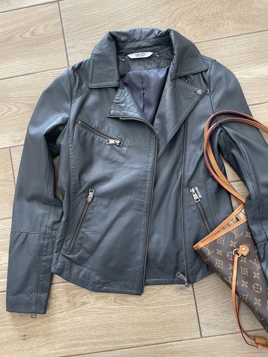 Kurtka Ramoneska skórzana Skora Liu Jo grafitowa S XS