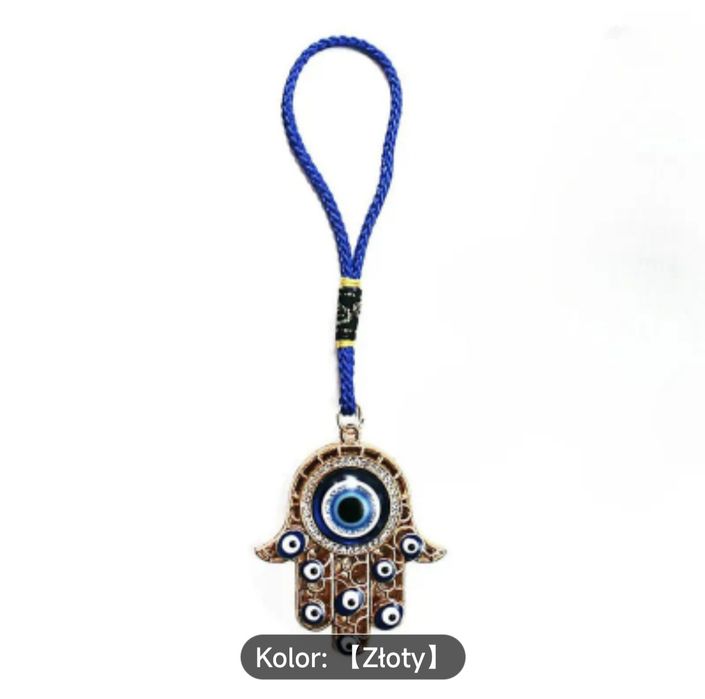 Złoty Turecki wiszący Amulet dłoni Fatimy