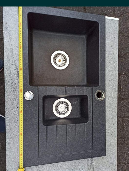 Zlewozmywak czarny 76,5 x 44cm