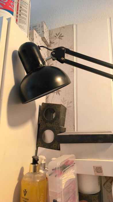 Candeeiro Preto de Secretária / Manicure Unhas - Usado