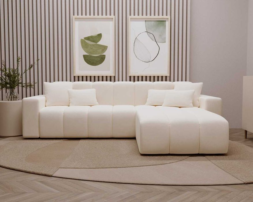 Narożnik nierozkładany do salonu w kształcie L Miral wygodny, miękki