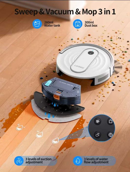 Robot odkurzacz Laresar P10 nowy model, mopowanie (nie iRobot) prezent