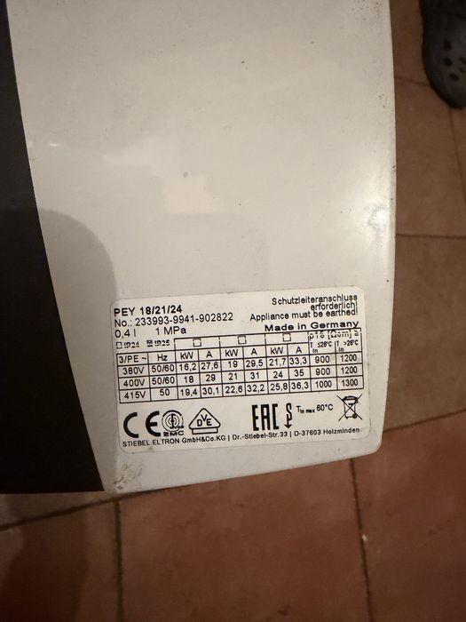 Podgrzewacz wody Stiebel Elektro PEY 18/21/24