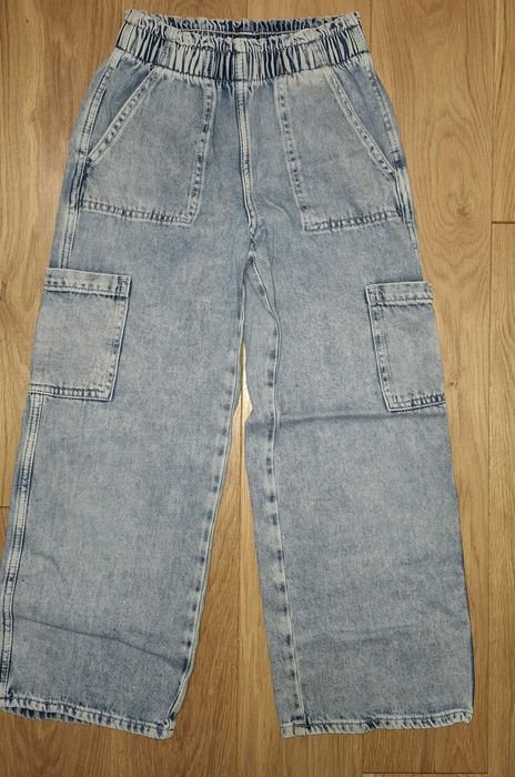 Jeansy H&M, 128, wide pull-on