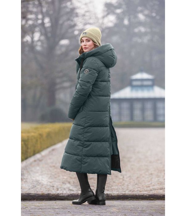 Felix Bühler długi płaszcz jeździecki z kapturem pikowana Anne L