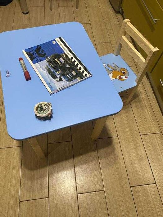 Столик зі стільчиком дерев'яний дитячий. Опт від виробника (ціна 1370)