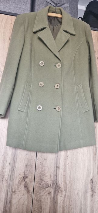wełna płaszcz damski zieleń  Bhs XL