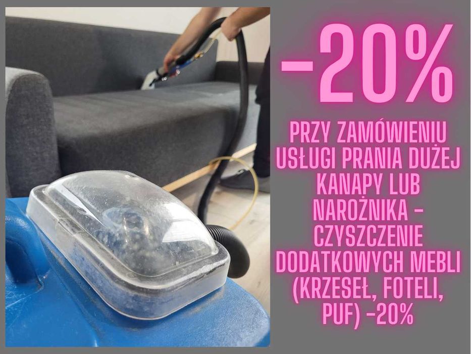 Pranie tapicerki/kanapy + Suszenie = krótki czas schnięcia! Promocja!