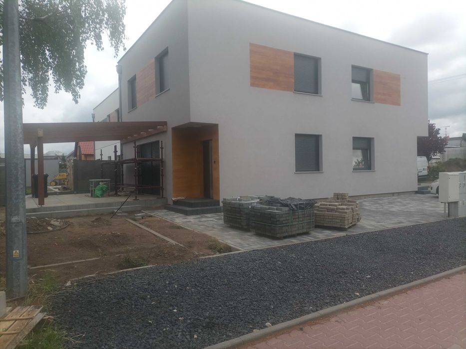 Dom w zabudowie bliźniaczej Klimatyzacja , taras