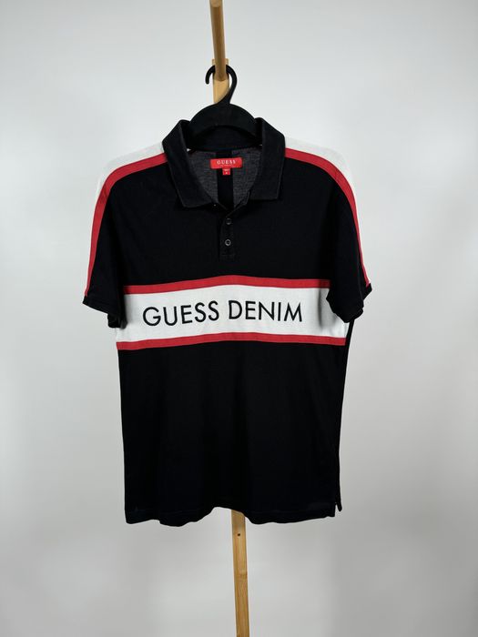 Guess t-shirt czarna koszulka polo M